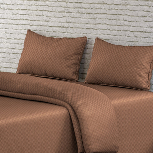 Geo Weave 300 TC 100% Cotton King Size Premium Bed Sheet Set with Pillow Covers by Florida
